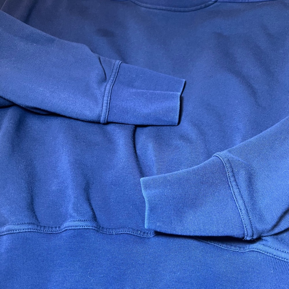 Nike Dri-FIT Womens Size XS Cropped Sweatshirt Navy Blue Lattice Shoulder Yoga - Picture 8 of 13